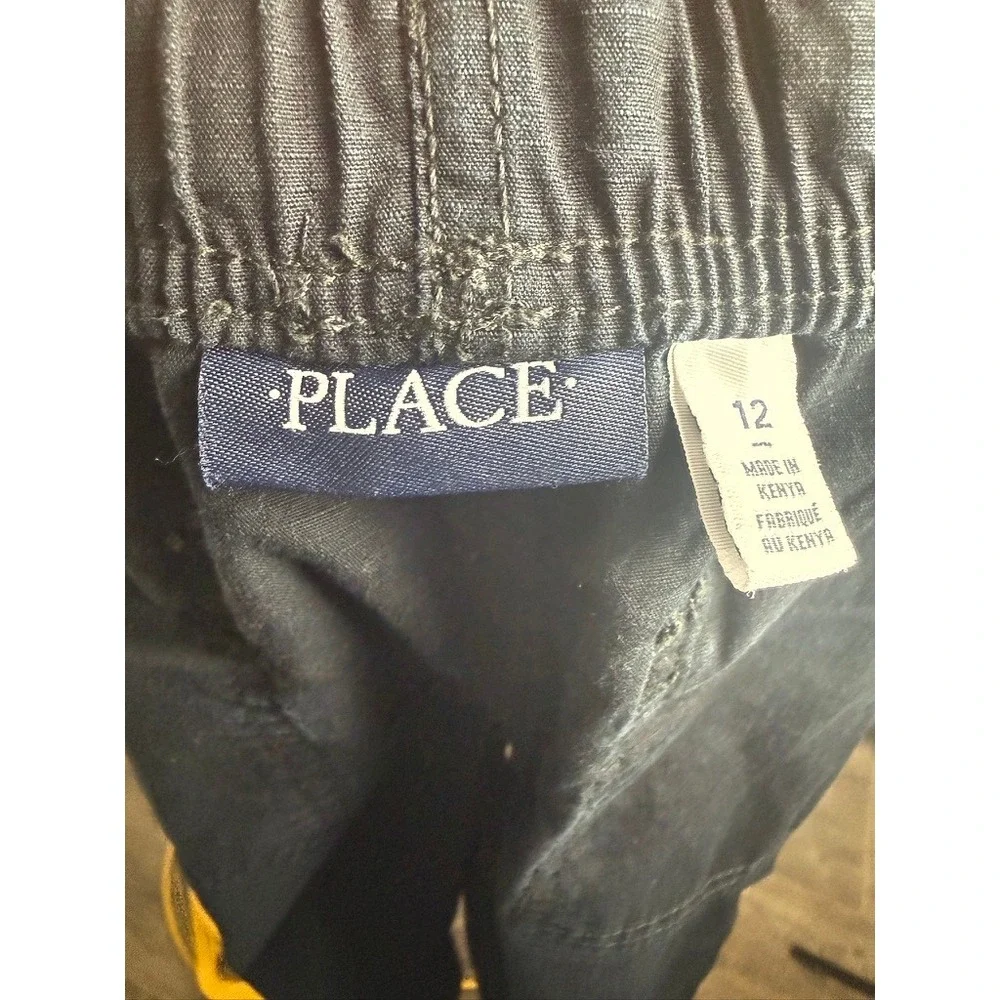 The‎ Children's Place Cargo Shorts Boys Size 12 Black Excellent Elastic Waist